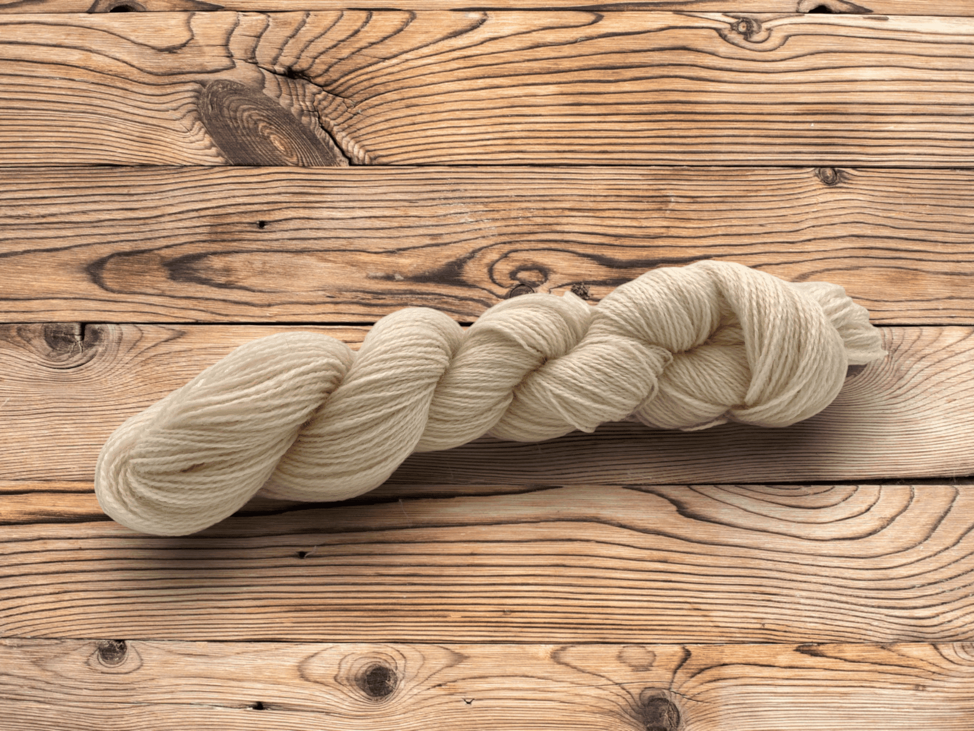 A skein of undyed British wool