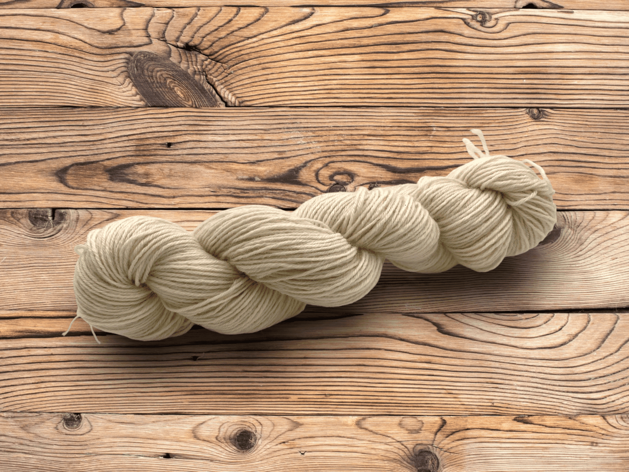 A skein of undyed British Wool