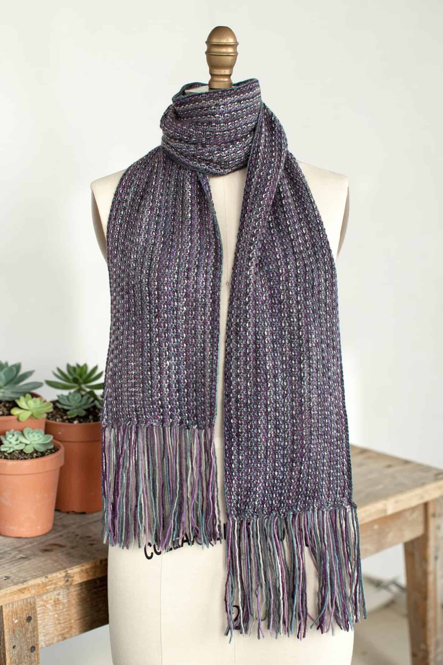 Fringed Violet Scarf